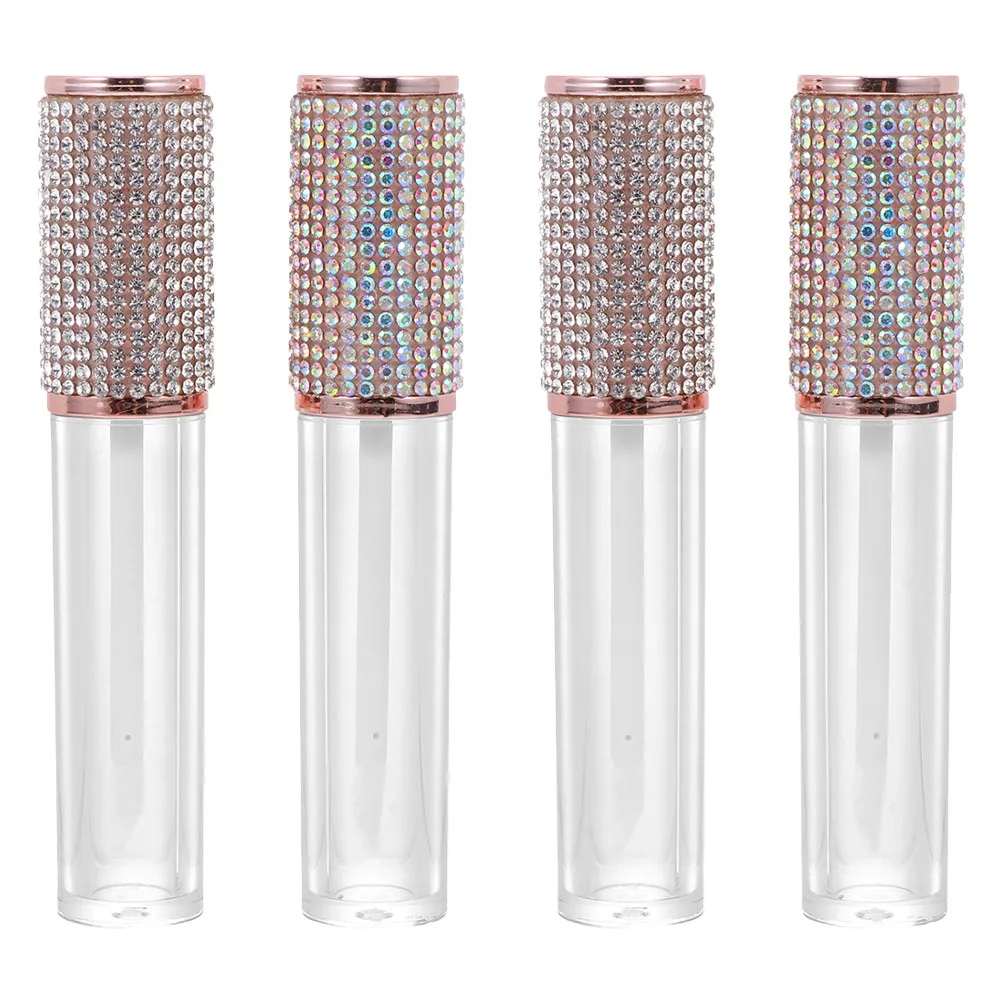 

4Pcs Empty Lip Gloss Bottles Refillable Portable DIY Lip Glaze Containers Lightweight Compact Travel Use