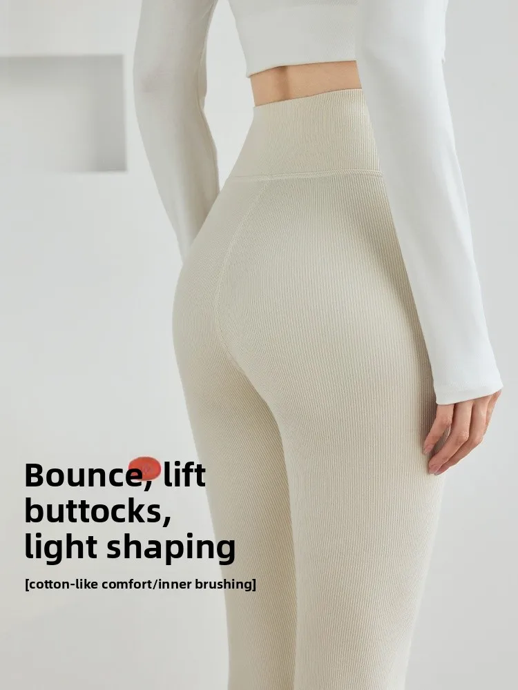 

Женские утепленные брюки для йоги с высокой талией, комфортные, облегающие, длинные, осенне-зимние, больших размеров, повседневные, из эластичного хлопка