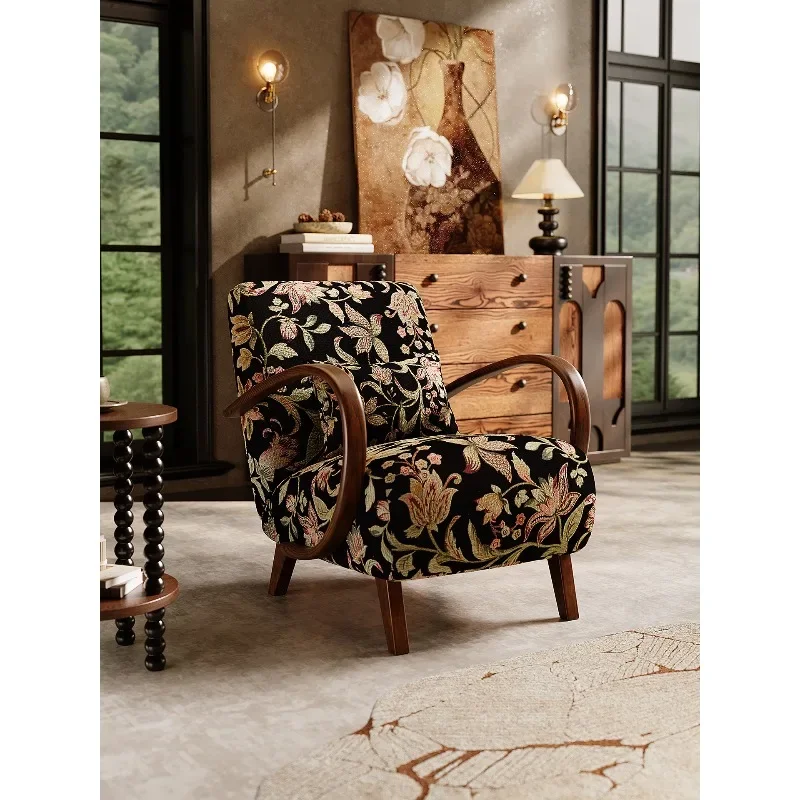 French retro style small full single sofa medieval living room balcony small apartment bedroom cafe casual armchair