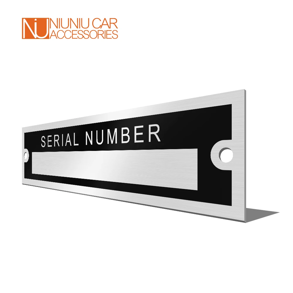 Blank or Engraved Aluminum Serial Chassis Number ID Tag Vehicle Identification VIN Plate Trailer Car Quadbike