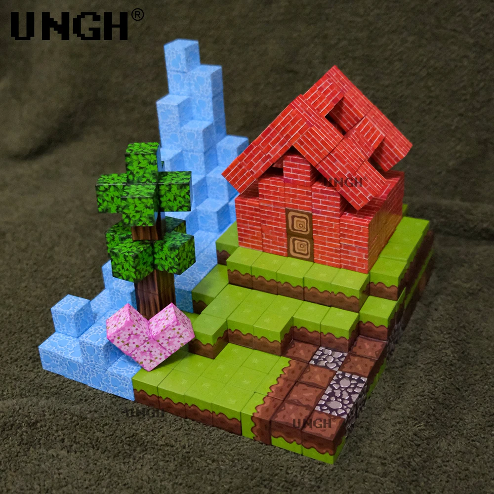 UNGH 100-400 قطعة سلسلة الحمم البركانية كتلة مغناطيسية لغز المغناطيس لعبة بناء مجموعة البناء الجذعية لتقوم بها بنفسك لعبة هدايا للأطفال