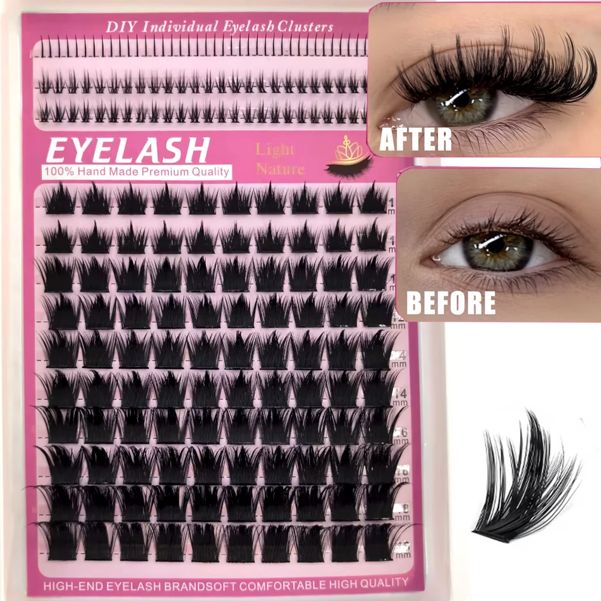HBZGTLAD Spikes 60D-300D eyelashes 6-18mm Lash Spikes lower eyelashes D Individual Lashes DIY Spiky Lash Extension Manga Cluster