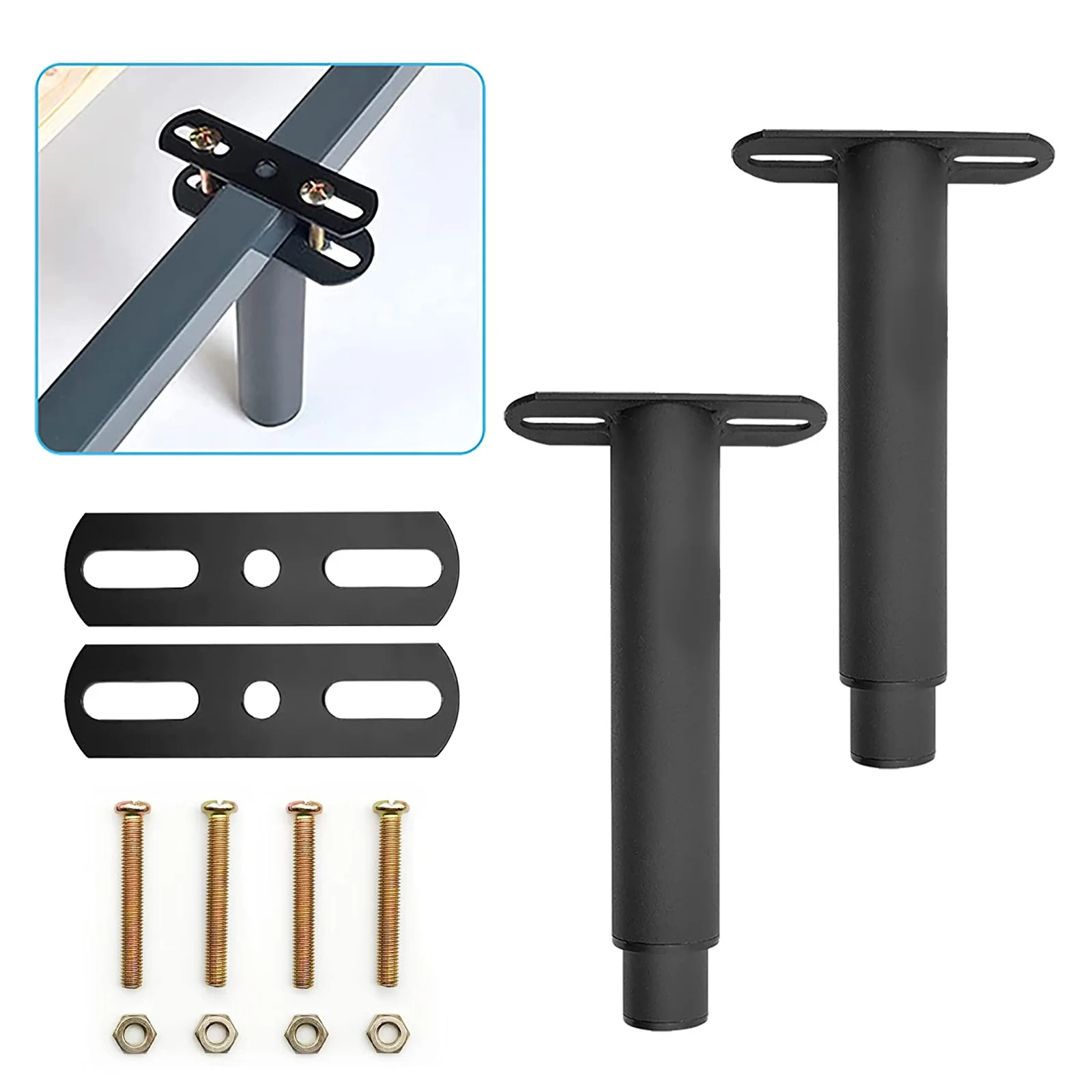 2Pcs 20-35cm Adjustable Bed Legs For Retractable Heavy Duty Bed Center Frame Slat Support Legs Metal Furniture Support Feet Home