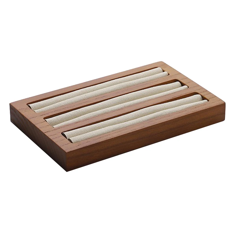 

Fashion Jewelry Plate Ring Display Plate Solid Wood Earrings Shelf