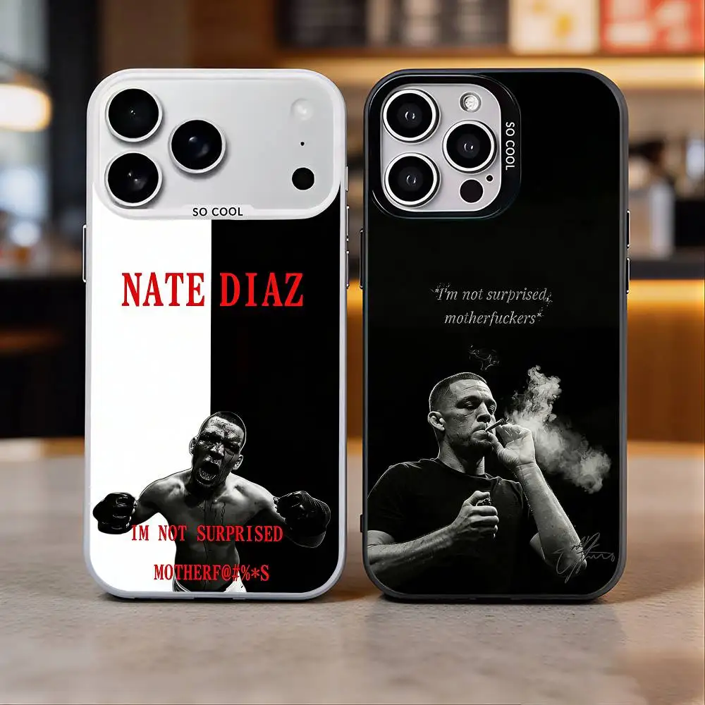

Boxing N-Nate D-Diaz Phone Case For iPhone 17,16,15,14,13,12,11 Plus,Pro Max,Colored Silver Phone Case