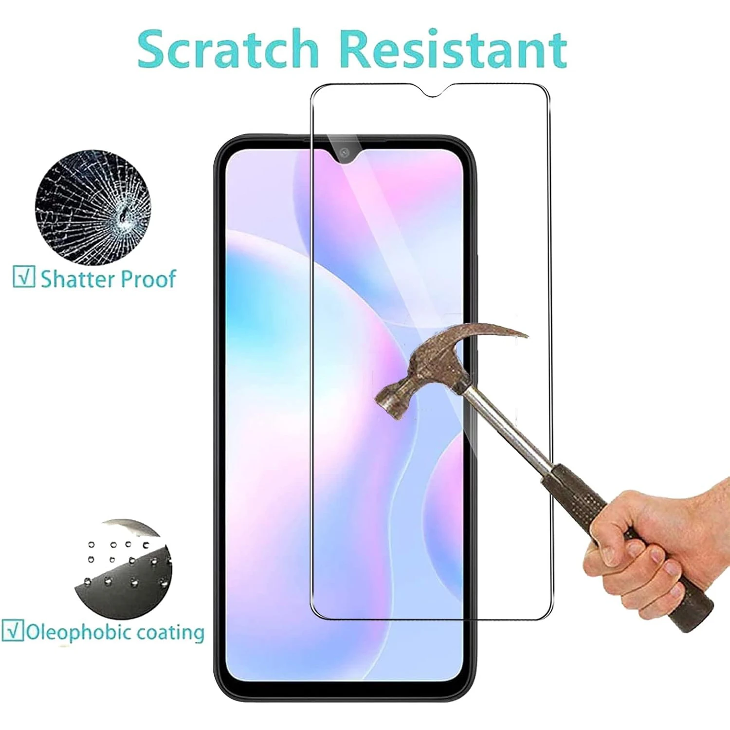 2/4Pcs Tempered Glass For Xiaomi Redmi 9A Screen Protector Glass Film