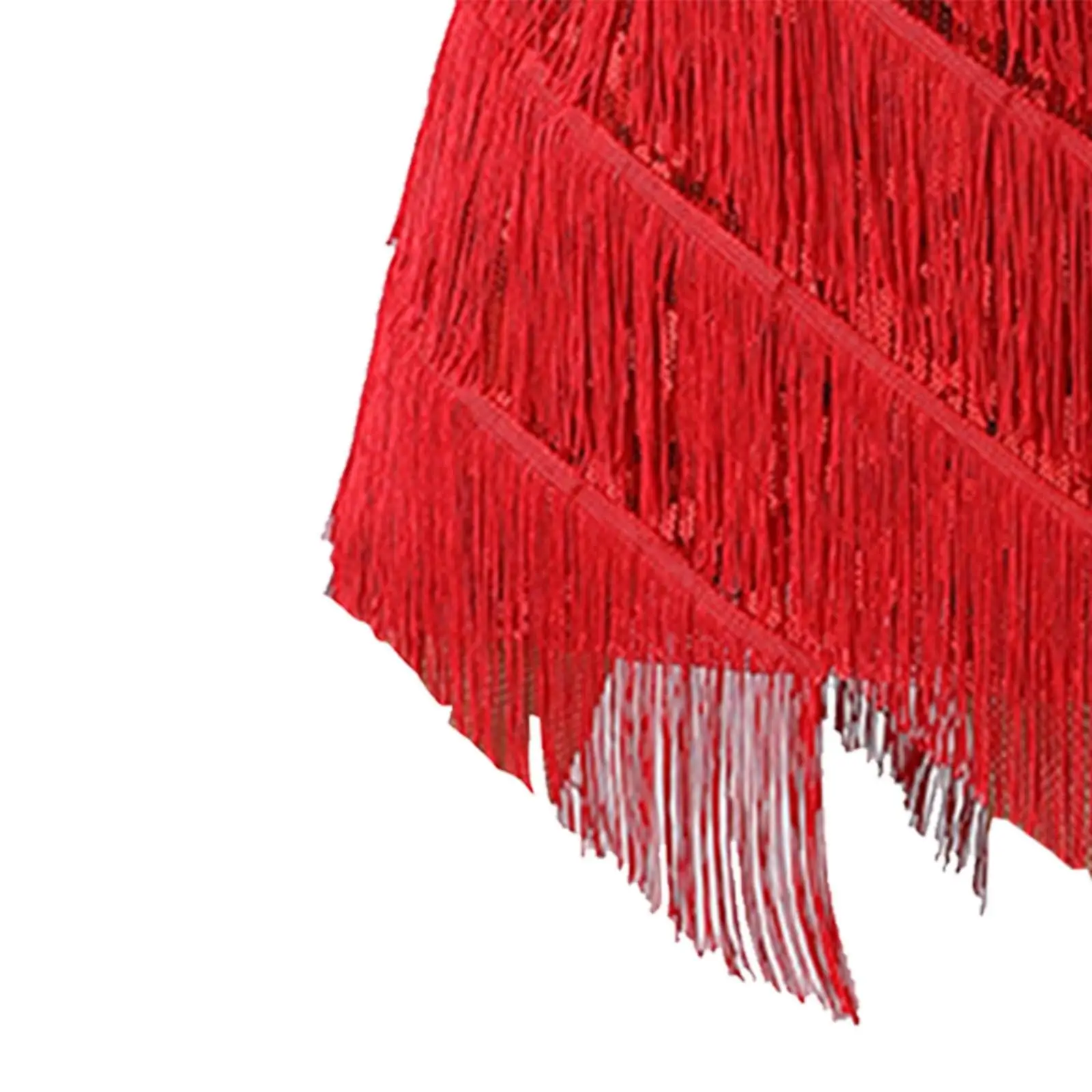 Women Tassels Fringe Dress Sleeveless Fashion V Neck Spaghetti Strap Dance Costume Dresses for Latin Rumba Samba Gala Prom