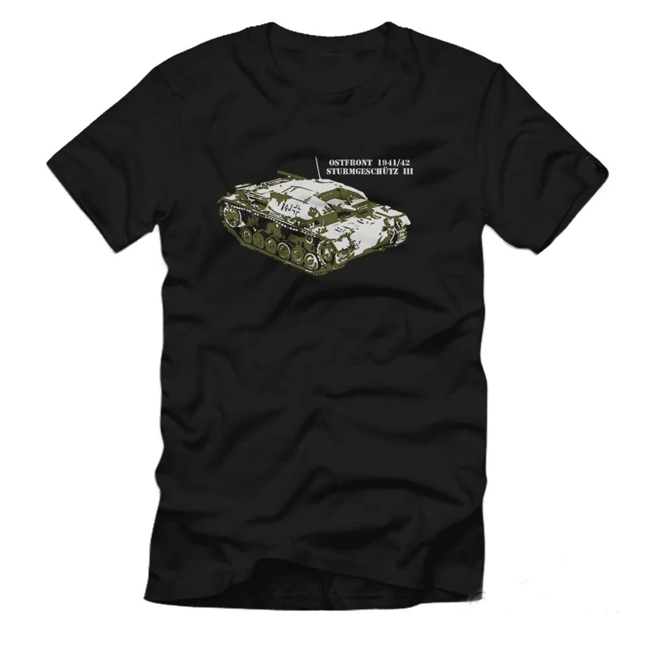 Eastern Front Wehrmacht Panzer Sturmgeschütz III Assault Gun T-Shirt 100% Cotton O-Neck Summer Short Sleeve Casual Mens T-shirt