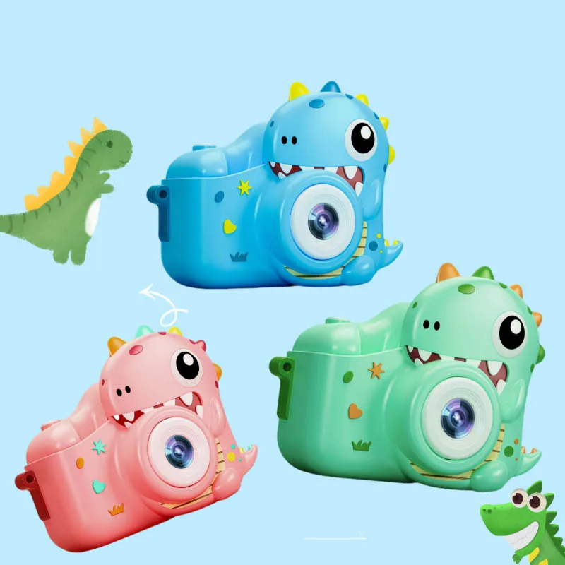 Crianças câmera digital brinquedo dos desenhos animados dinossauro unicórnio hd câmera dupla registro vlog vida vídeo diversão câmera brinquedos presente de aniversário