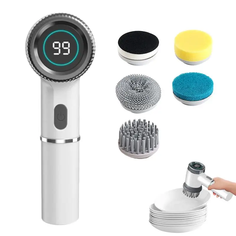 Cordless Electric Spin Scrubber Powerful Handheld Floor Scrubber Brush Cordless USB Charging Electric Cleaning Brush For Floors