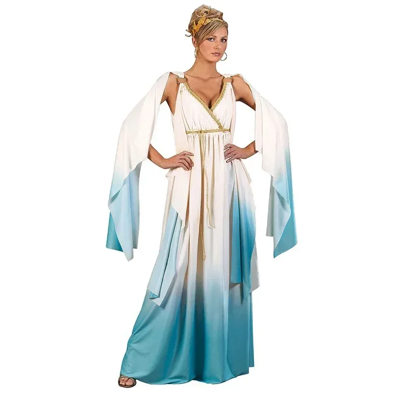 

NewGreek goddess SS dress WOMEN'S sexy cosplay long dress cleapricot Queen cosplay costume Halloween carnival performance dress2