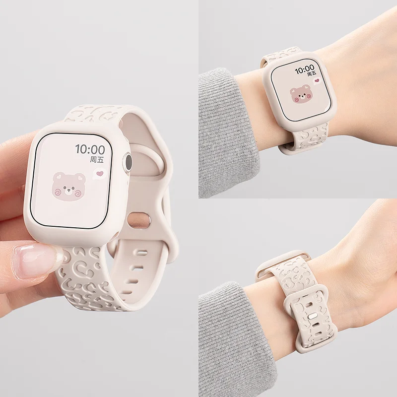 Silikonarmband + weiche Hülle für Apple Watch 46 mm 45 mm 44 mm 42-41-40 mm Stoßstange TPU Cove für Iwatch Serie 11 10 9 8 7 6 5 SE 3 Correa