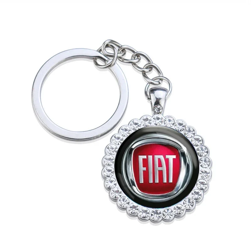 Alloy Car Logo Keychain Key Rings Holder Pendant Auto Accessories for Fiat Aegea Doblo Panda Uno Palio Tipo Punto Stilo Bravo