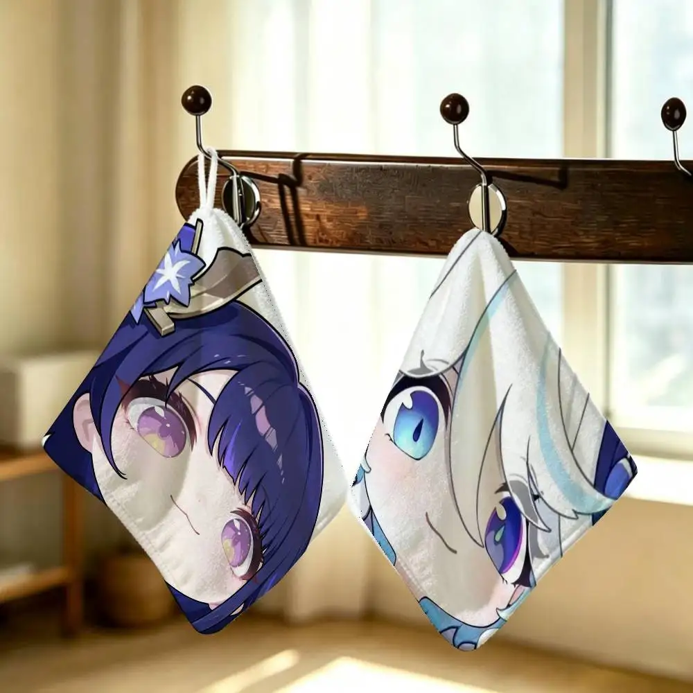 Genshin Impact Cute Q Version Mavuika Polyester Hanging Kitchen Hand Towel Durable Wear Resistant  Versatile Use Throughout Home