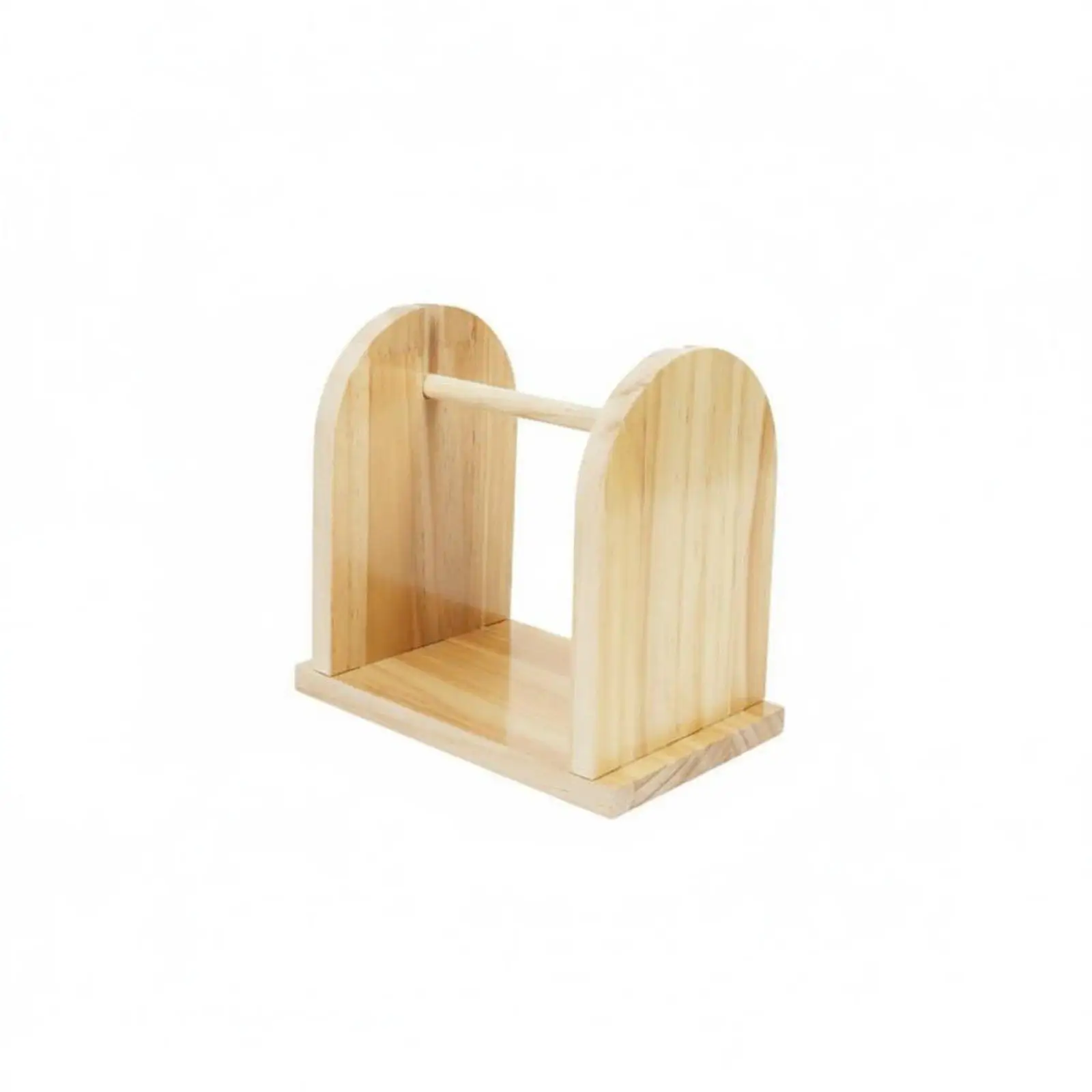 Solid Wood Yarn Spool Shelf Holder for Knitting Crochet Thread Organizer with Smooth Rotating Rod