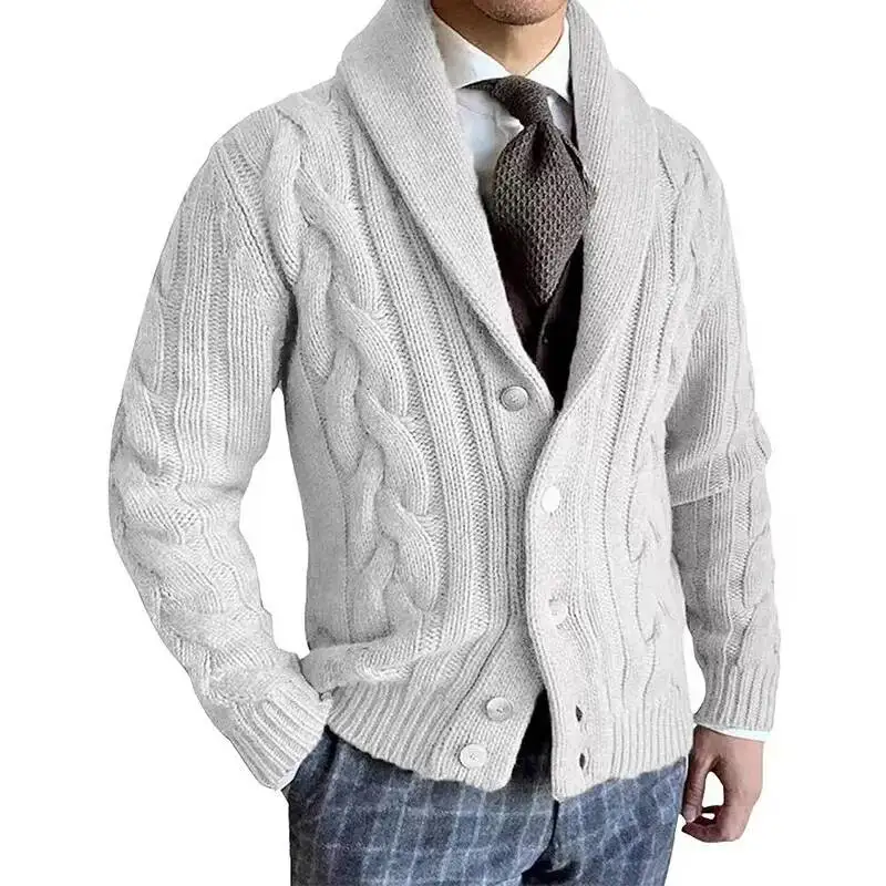 2026 Winter Knitted Cardigan Stand Collar Long Sleeve Men's Autumn Sweater Coat Casual Warm Jacket Outdoor