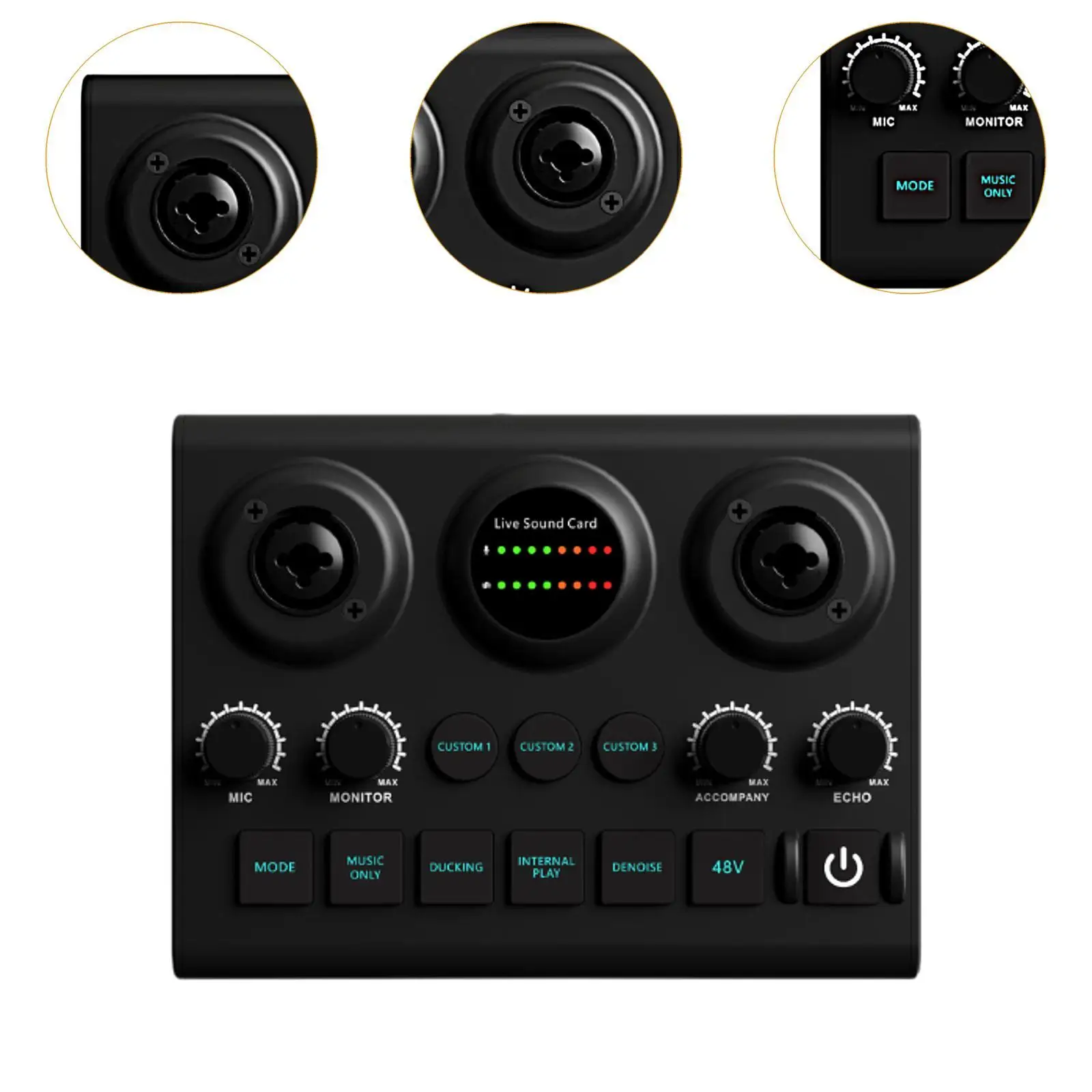 Microphone Sound Card Singing Entertainment Sound Card Karaoke Podcast Audio