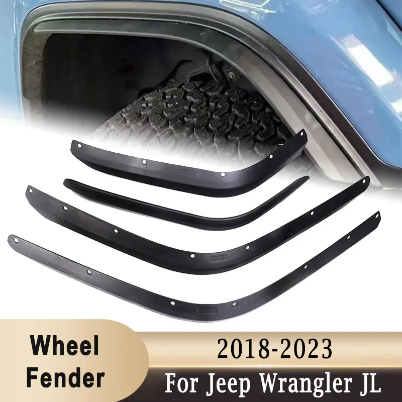 New！ For Jeep Wrangler car front and rear widened original wheel arches, low position mudguard modification parts 2018-2023