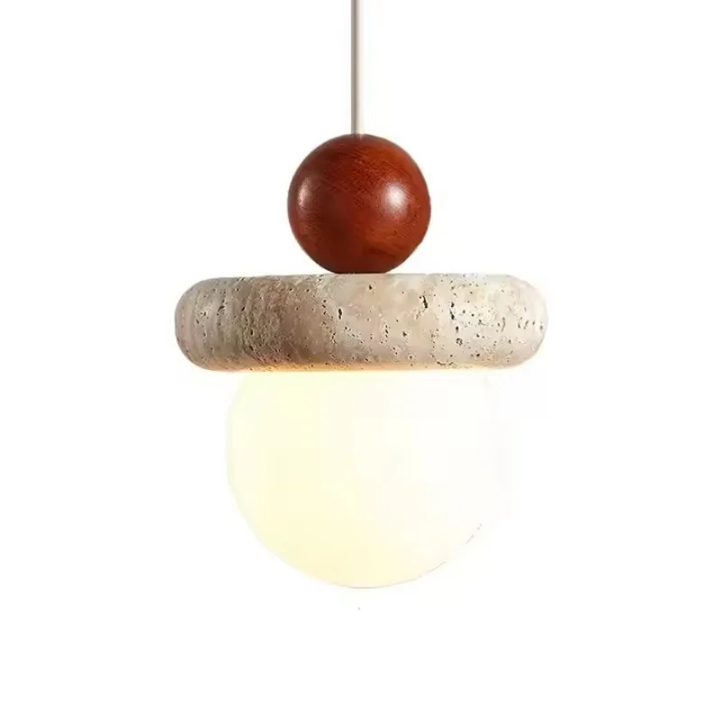 

High-quality yellow travertine bedside chandelier, new warm and cute children's room chandelier