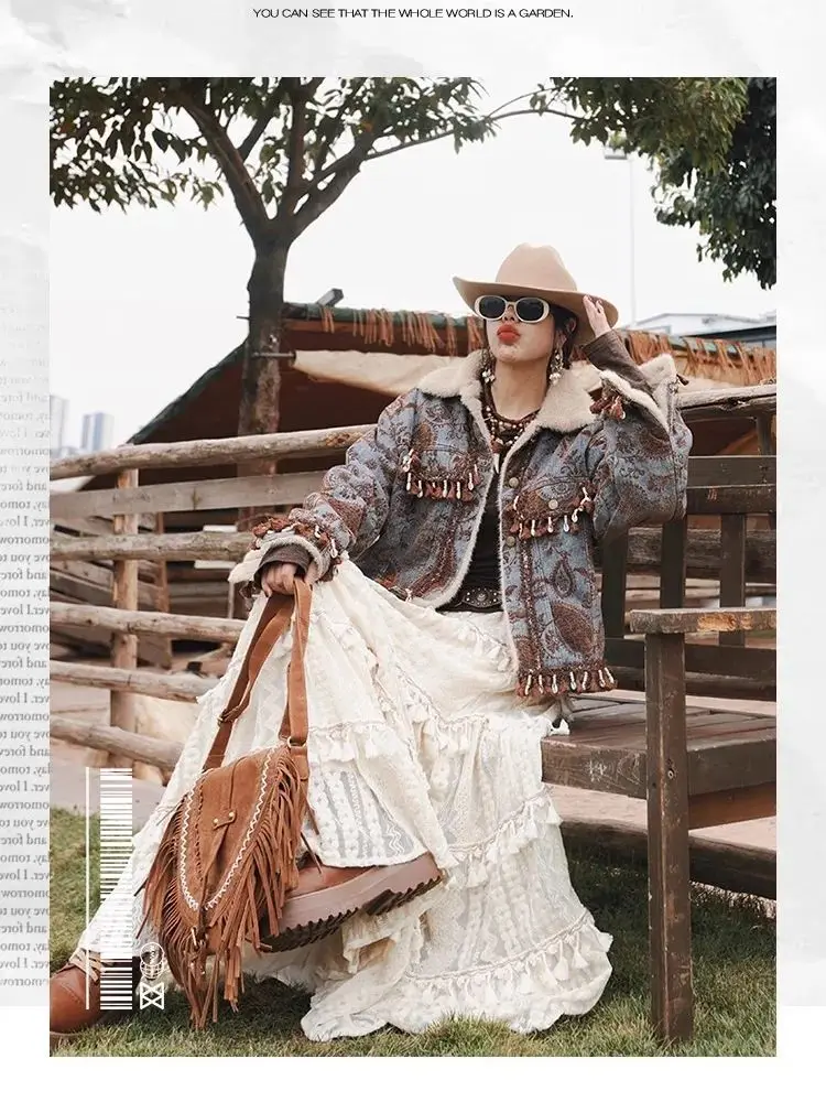 TIYIHAILEY الشتاء النساء ملابس خارجية معاطف الدنيم جاكيت من الصوف شرابات الدافئة سميكة عالية الجودة جديد 2025 الجاكار رفض طوق