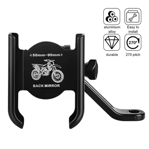 Aluminum Alloy Bicycle Phone Holder GPS Bracket Cellphone Stand Motorcycle Rearview Mirror Handlebar Mount for iPhone Xiaomi