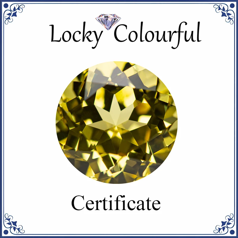 

Lab Grown Sapphire Yellow Color Top Quality Round Shape Charm Beads for Diy Jewelry Making Earrings Selectable AGL Certificate