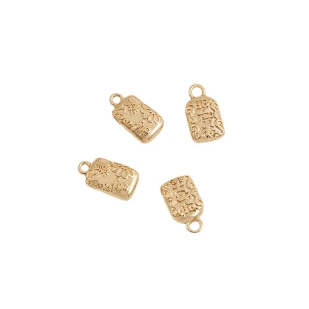 1 قطعة دلايات النحاس 14K الذهب اللون الحصول على الغنية شنق العلامات السلام سحر المعلقات الصغيرة اليدوية أساور يدوية مجوهرات اكسسوارات