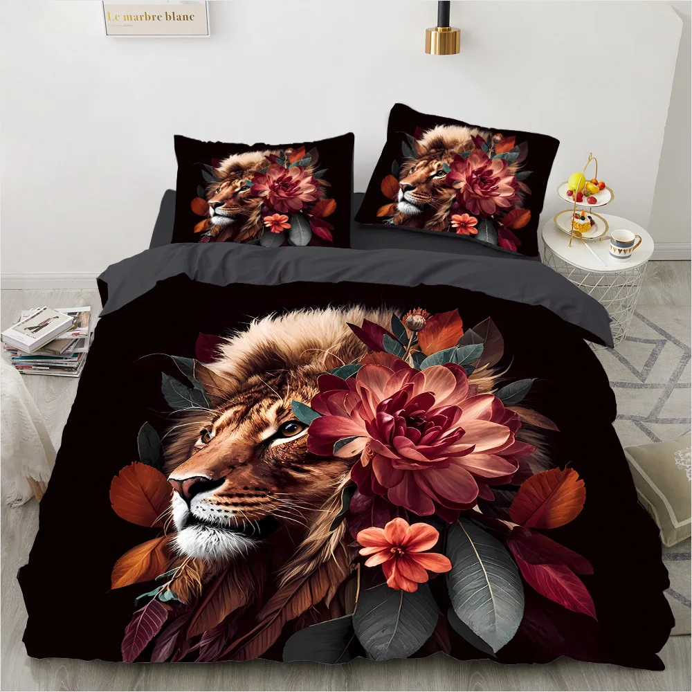 2/3pcs bedding set Digital Print Comfortable Duvet Cover for Home Bedroom Decoration, 1 Duvet Cover and 2pillowcase with Zippers