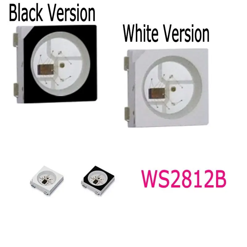 

20 ~ 1000 шт. WS2812B (4 контакта) 5050 SMD черная/белая версия WS2812 индивидуально Адресуемая цифровая RGB светодиодная микросхема 5 В