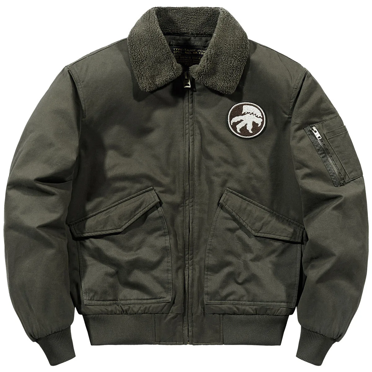 

VIP Men's Winter Thiened Retro Workwear Jaet Lamb Velvet Simulation Cotton Pilot Jaet with Fce Casual Loose Fit