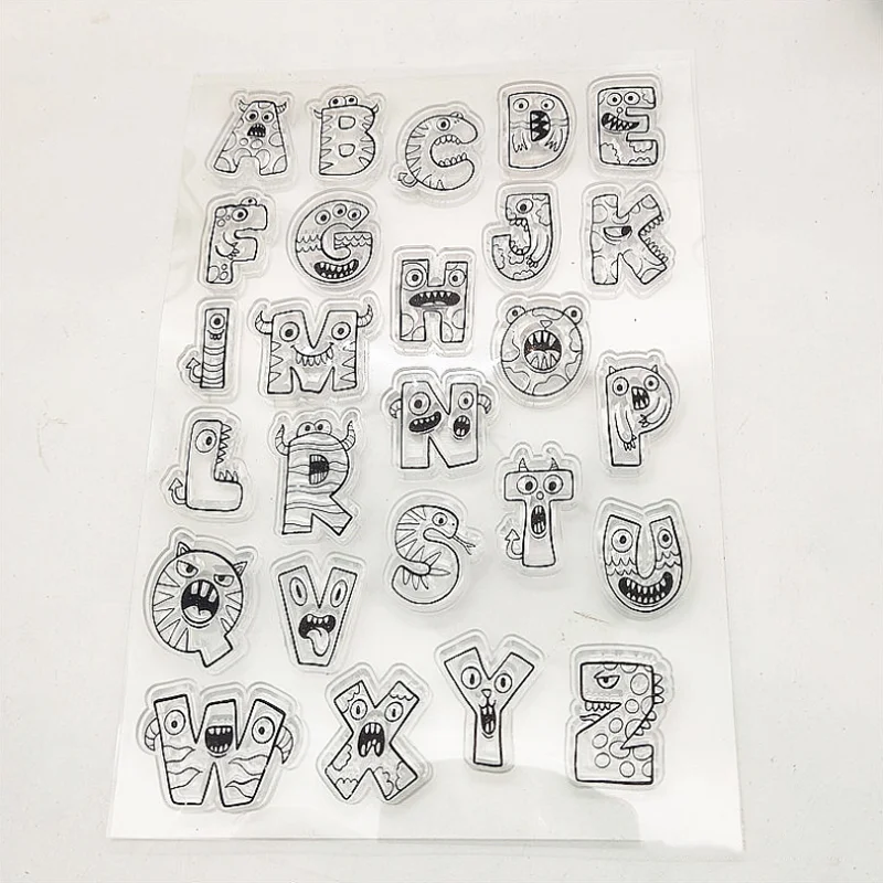 English Alphabet Transparent Silicone Finished Stamp Journal DIY Scrapbook Rubber Coloring Embossed Stencils Decoration Reusable