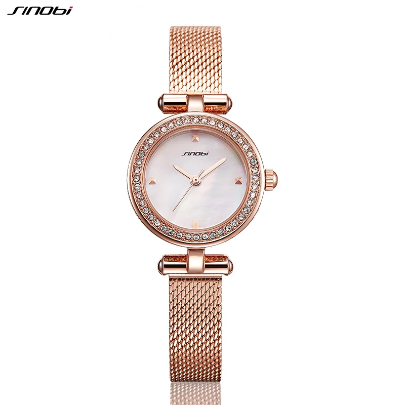 Sinobi Original Design Women Watches Fashion Rose Golden Woman's Quartz Wristwatchs Top Luxury Waterproof Ladies Clock Relojes