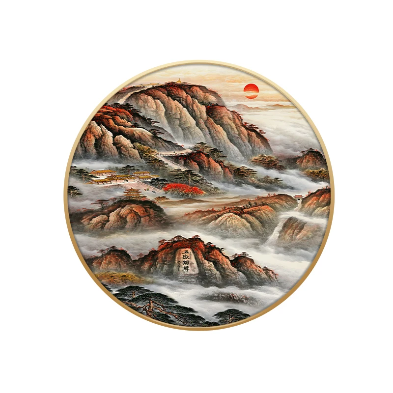 xx-Circular Entrance Decoration Painting Mountain View Painting Corridor Hanging Painting Landscape Mural Lamp Lamp Night Led