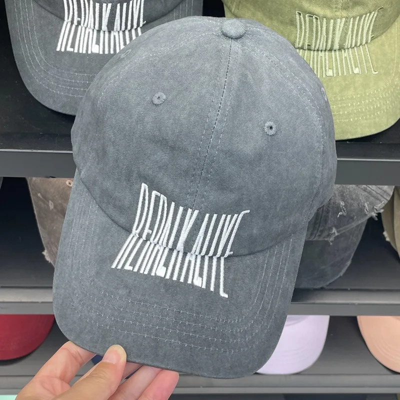 

Бейсбольная кепка с вышивкой букв, мужская и женская повседневная мягкая кепка, маленький козырек с козырьком KJ 202410149