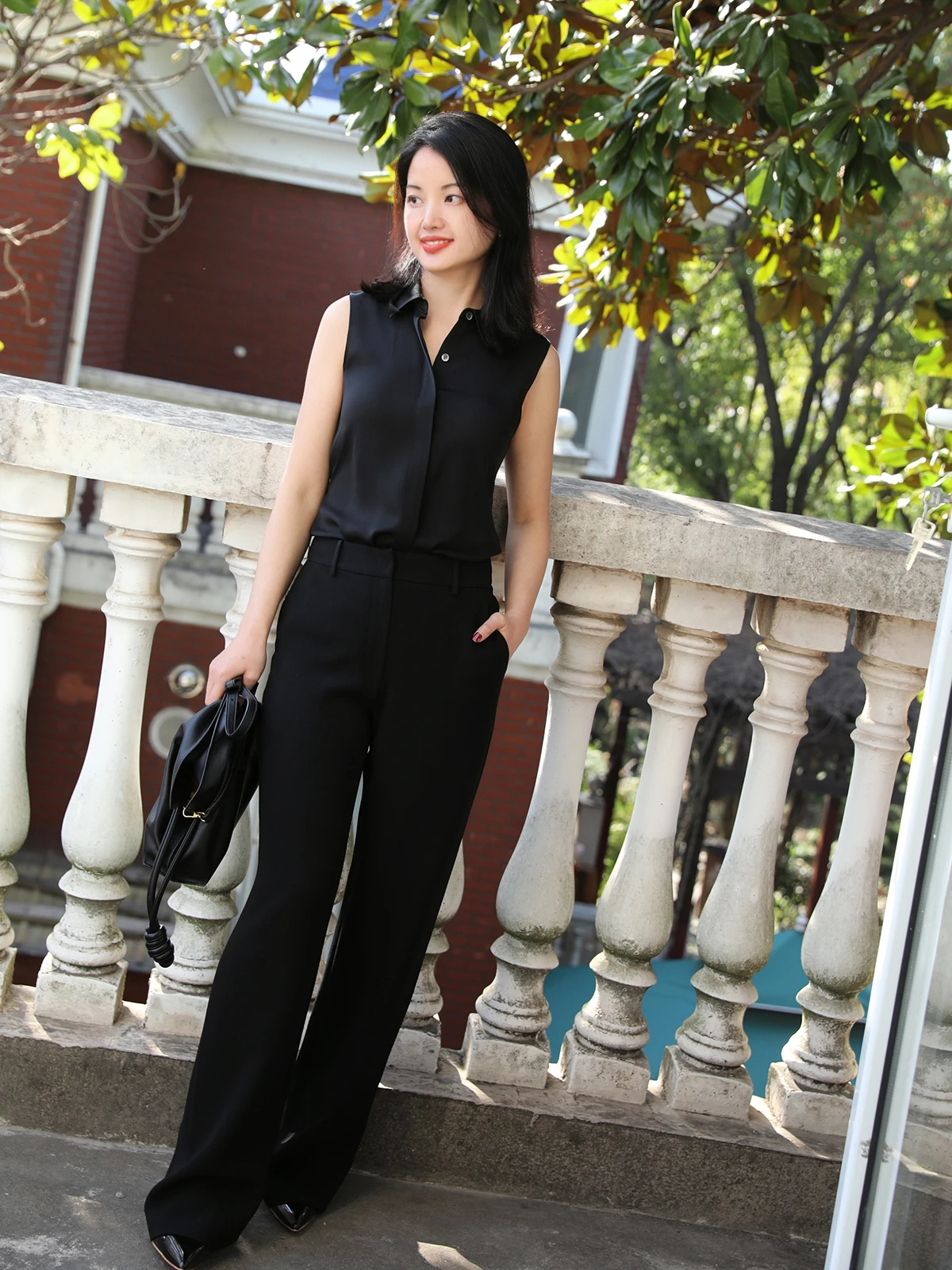 

Busin Casual Wide Leg Pants Women's High Waist Trousers Long Pants Commute Sle Tee Acetate Polyester Fiber