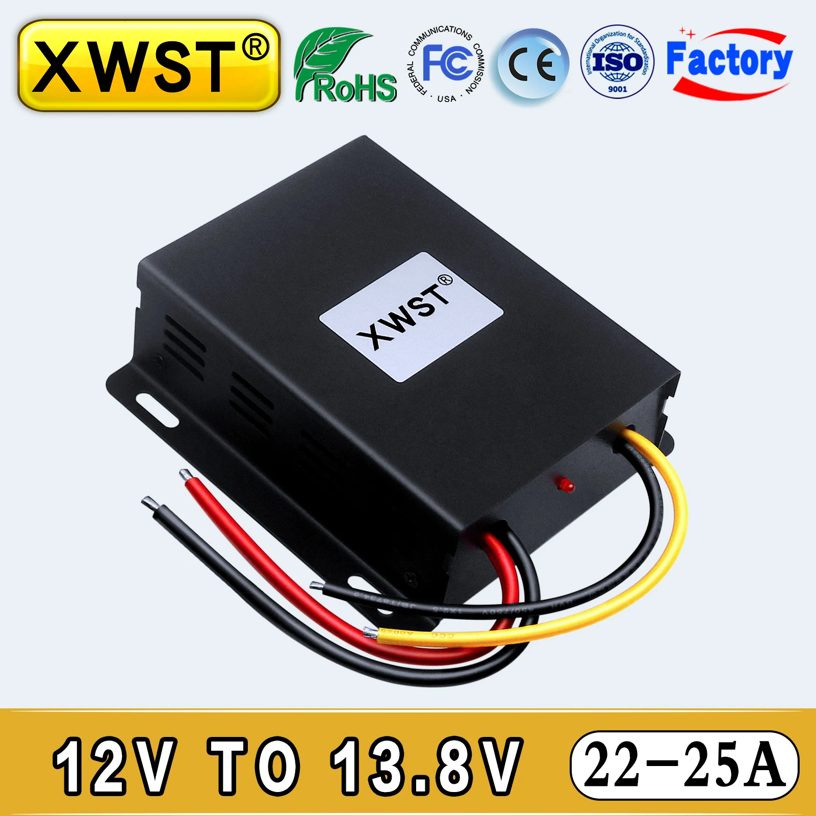 

XWST Newest DC DC Voltage Converter 12V to 13.8V 21A 25A Automatic Boost Power Module for Cars CE RoHS Support Drop shipping