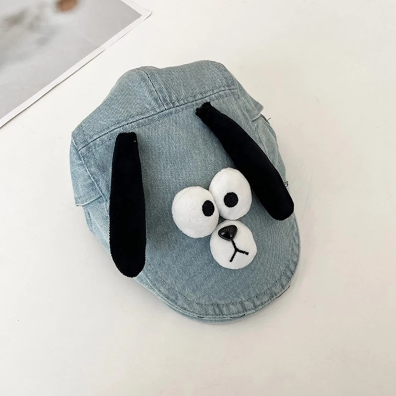 652F Cartoon Dog Theme Flat Caps Fashion Beret Hat Women Travel Hat All Matching Hat Spring Walking Shopping Hat