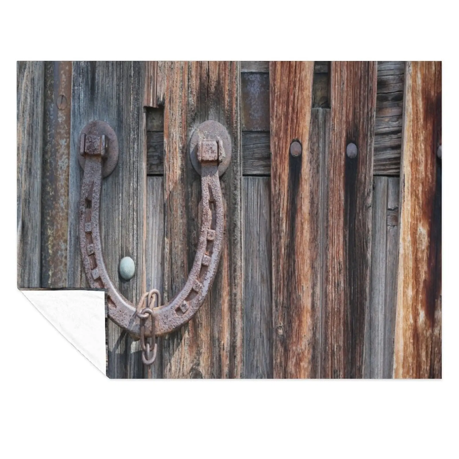 

distressed barn wood rustic equestrian horseshoe Throw Blanket Soft Beds halloween Sofas Blankets