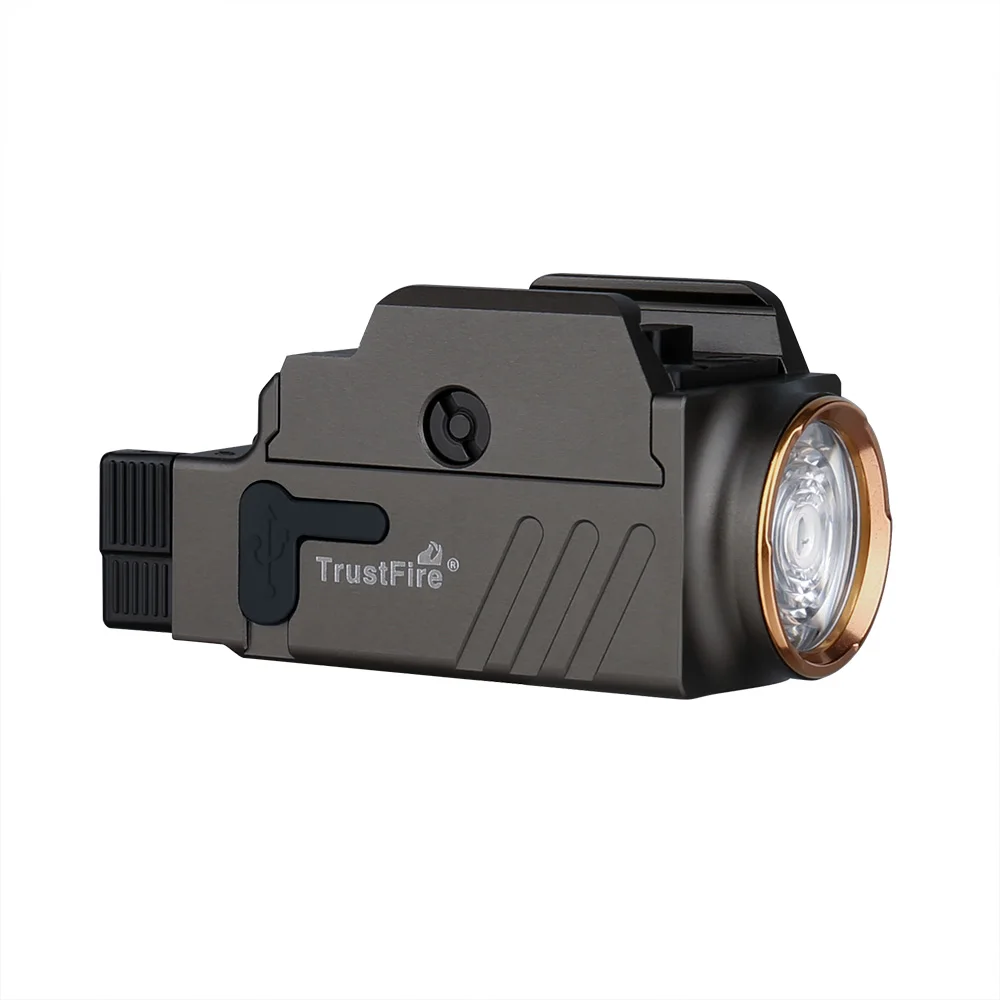 TrustFire GM23 Tactical LED Flashlight 800 Lumens GL0ck Light Rail Mounted USB Rechargeable Torch