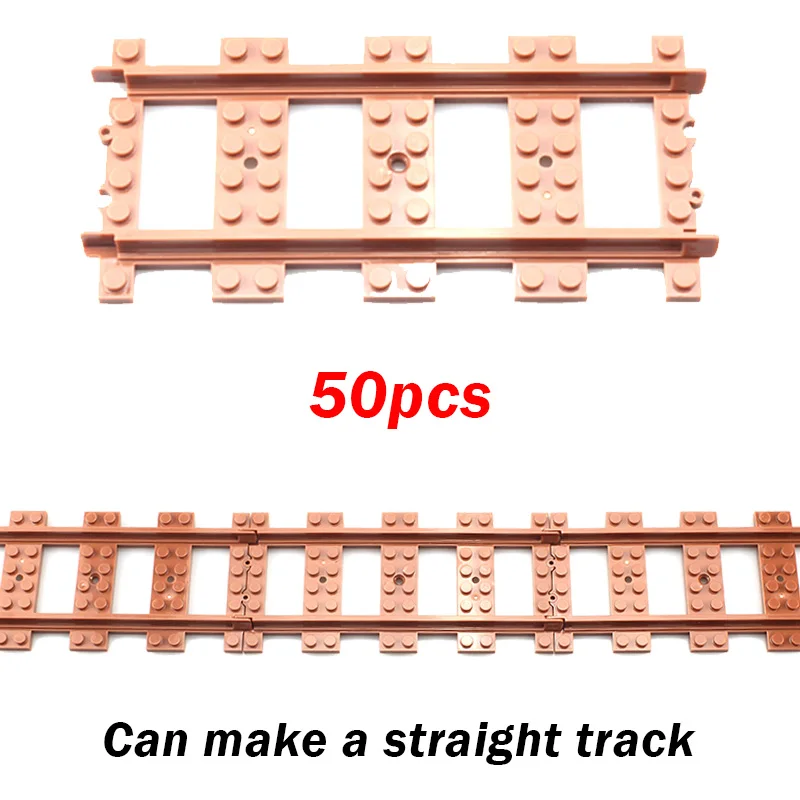 새로운 도시 기차 유연한 트랙 부드러운 직선 곡선 레일 트랙 변경 갈색 스위치 빌딩 블록 철도 MOC 어린이 장난감