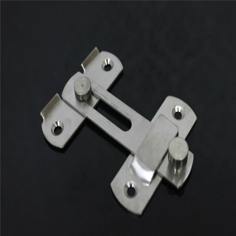 Screws Lock Silver Sliding Door Stainless Steel Bolts Furniture Gate Latch Pet Cage Safety Security Convenient