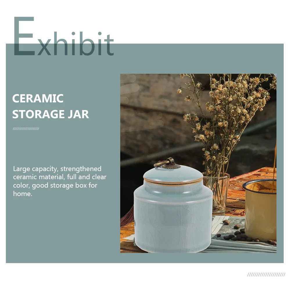 

2Pcs Ceramic Storage Jars Sealed Food Containers Large Capacity Kitchen Storage Canisters Tea Coffee Food Containers