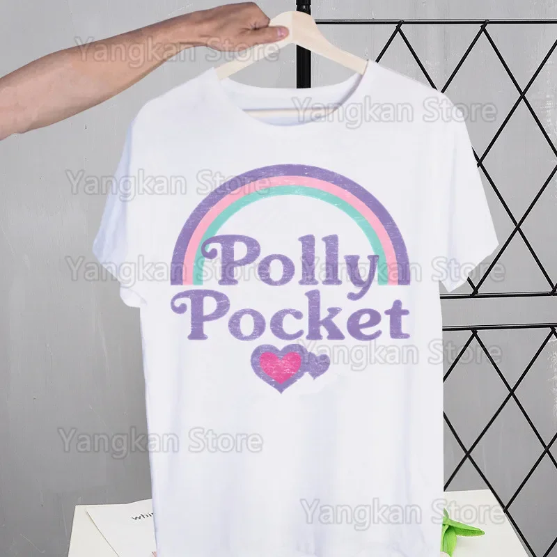 Polly Pocket Print T-Shirt Casual Crew Neck Short Sleeve T-Shirt Women's Clothing