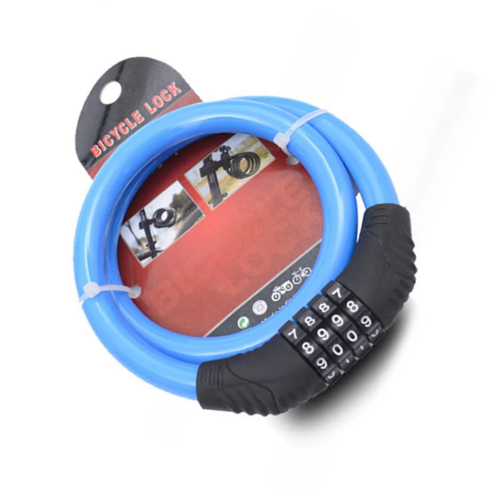 

4 Steel Cable Lock Cycling Heavy Duty Cable Combination Password Bike Cable Lock Cable Coded Chain Lock Blue