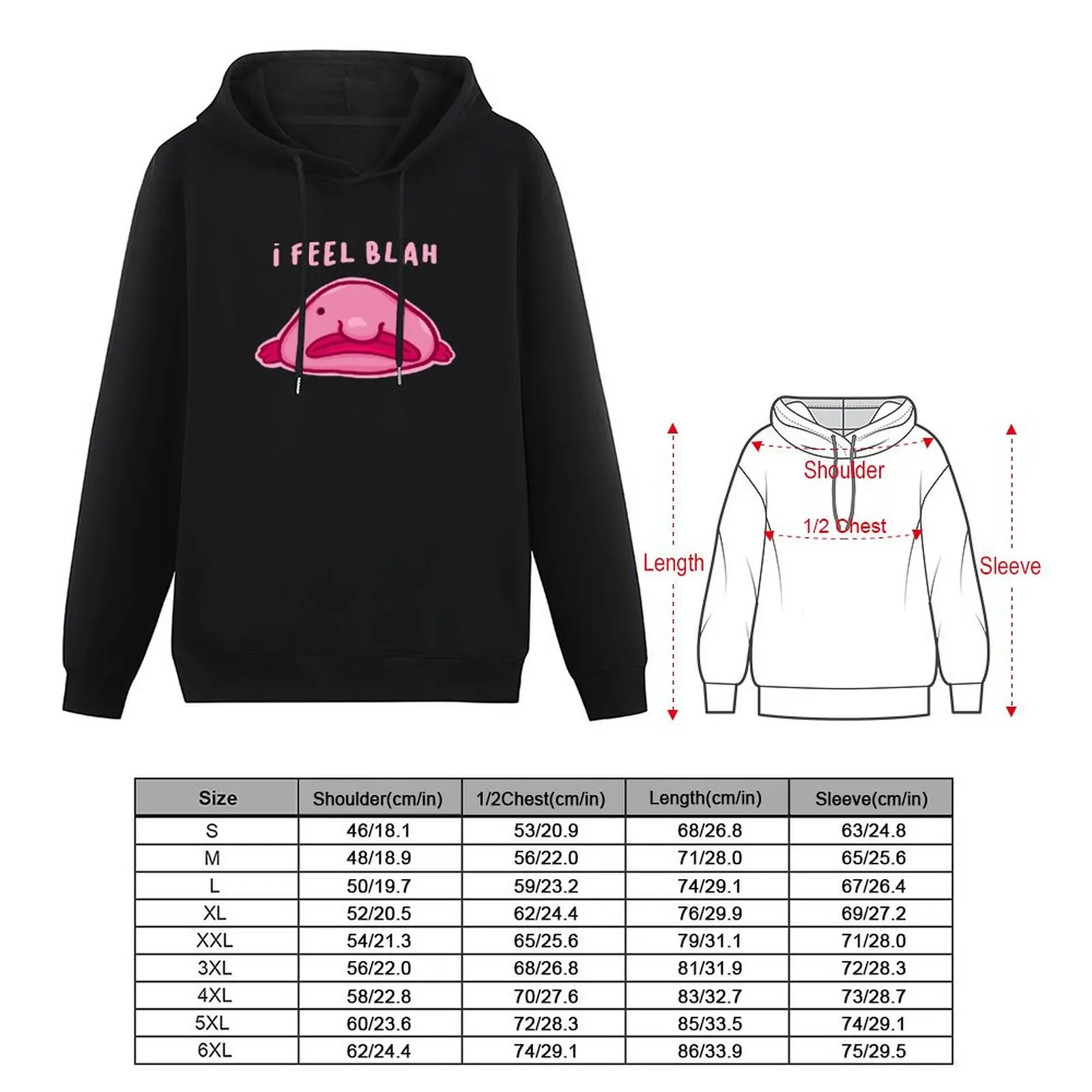 Blobfish feels blah Pullover Hoodie men's coat tracksuit