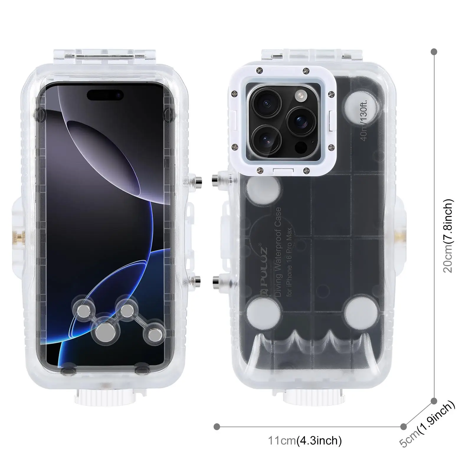 Obrázek 3: PULUZ 40m vodotěsný smartphone pouzdro pro iPhone 16 pro maxi