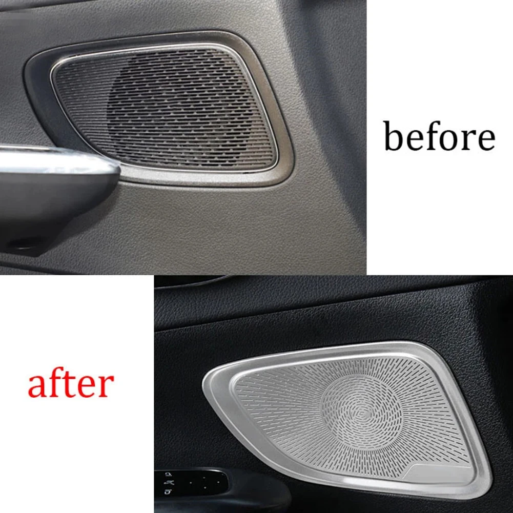 Stainless Steel Door Speaker Frame Cover Trim Fit for Mercedes C Class W206 Produced Between 2022 and 2024 to LHD