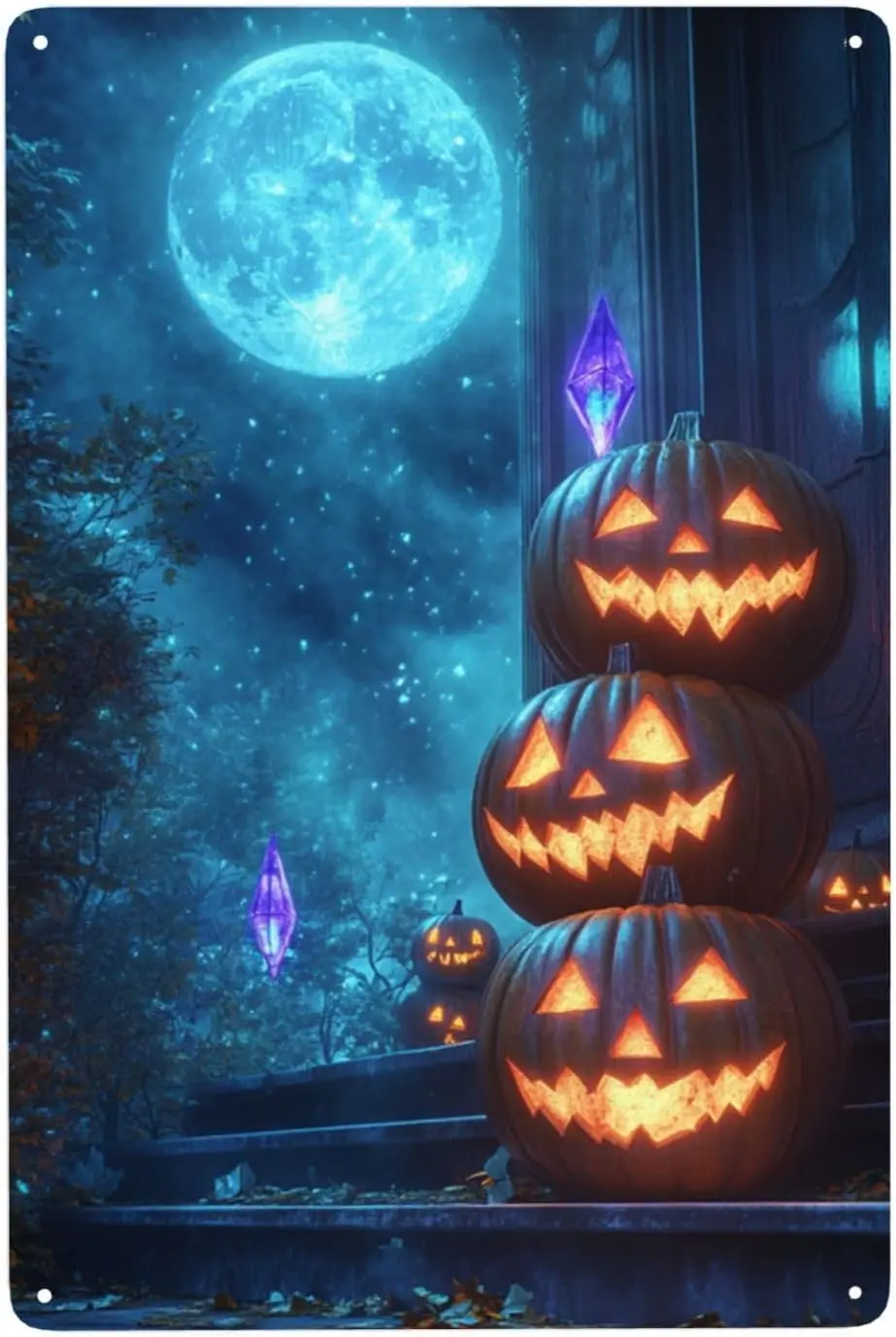 1PC Cafemira Metal Sign, Halloween Pumpkin Wall Art, 8x12 Inch, Indoor Yard Patio  Cafe Club Home Decor, Gift for Family Friends
