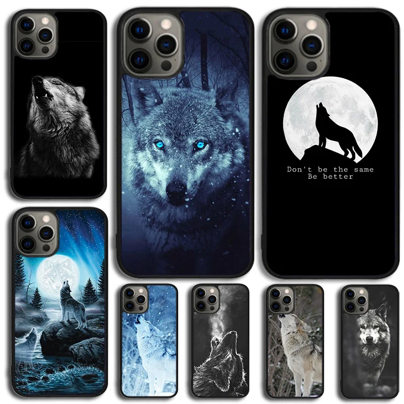 Funda de teléfono Animal The Wolf Howl para iPhone, 15 14 SE 2020 XR XS 11 12 13 Mini Pro MAX 6 7 8 Plus