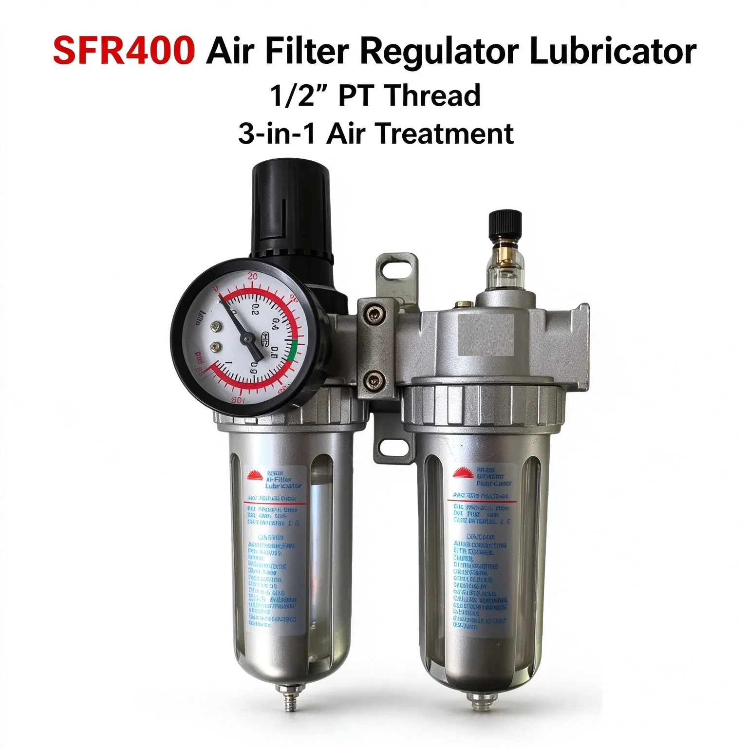 SFC-400 SFC-300 SFC-200 Air Compressor Air Filter Regulator Oil Water Separator Trap Filter Regulator Valve Automatic Drain